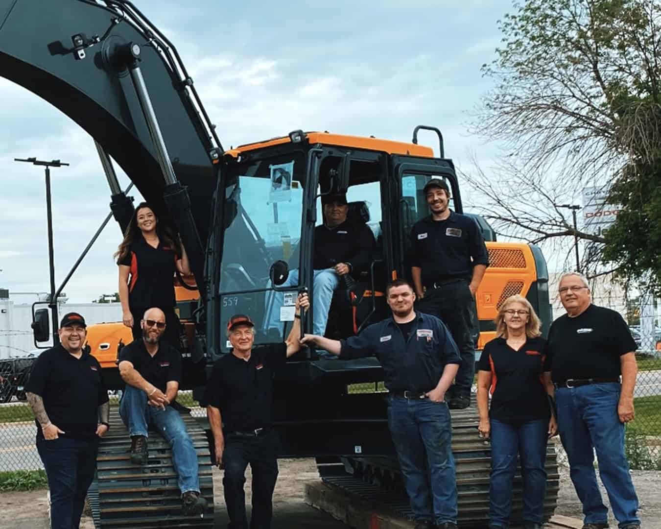 Universal Truck Service team with Hyundai excavator
